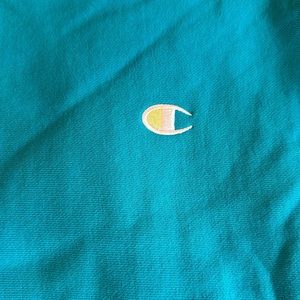 Turquoise champion reverse weave sweatshirt